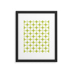 Mid Century Modern Star Pattern Chartreuse Green Framed Art Print Gallery Image 6