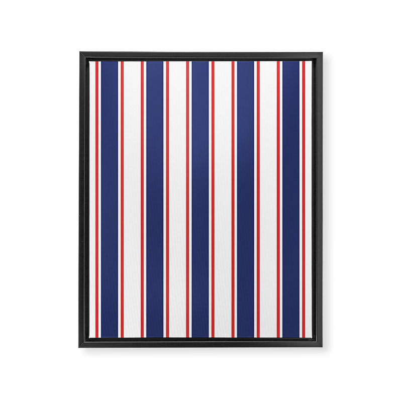 Nautical Red and Blue Stripes 2 Framed Canvas Print Gallery Image 8