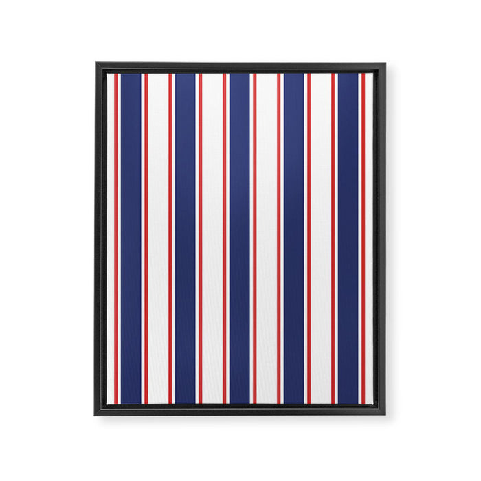 Nautical Red and Blue Stripes 2 Framed Canvas Print Gallery Image 1