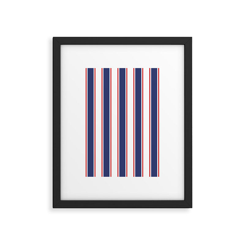 Nautical Red and Blue Stripes 2 Framed Art Print Gallery Image 6
