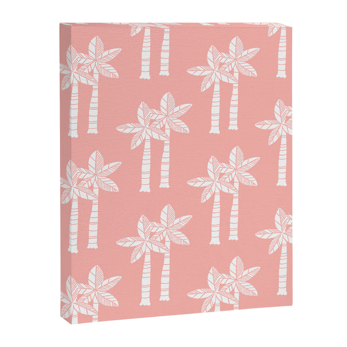 Palm Tree Pattern Peach Canvas Print Gallery Image 1