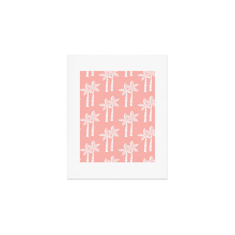 Palm Tree Pattern Peach Art Print Gallery Image 1