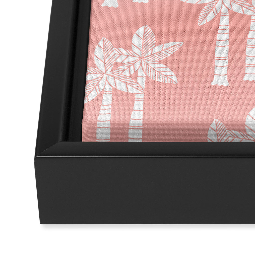 Palm Tree Pattern Peach Framed Canvas Print Gallery Image 3