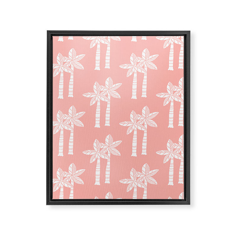 Palm Tree Pattern Peach Framed Canvas Print Gallery Image 8