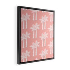 Palm Tree Pattern Peach Framed Canvas Print Gallery Image 2