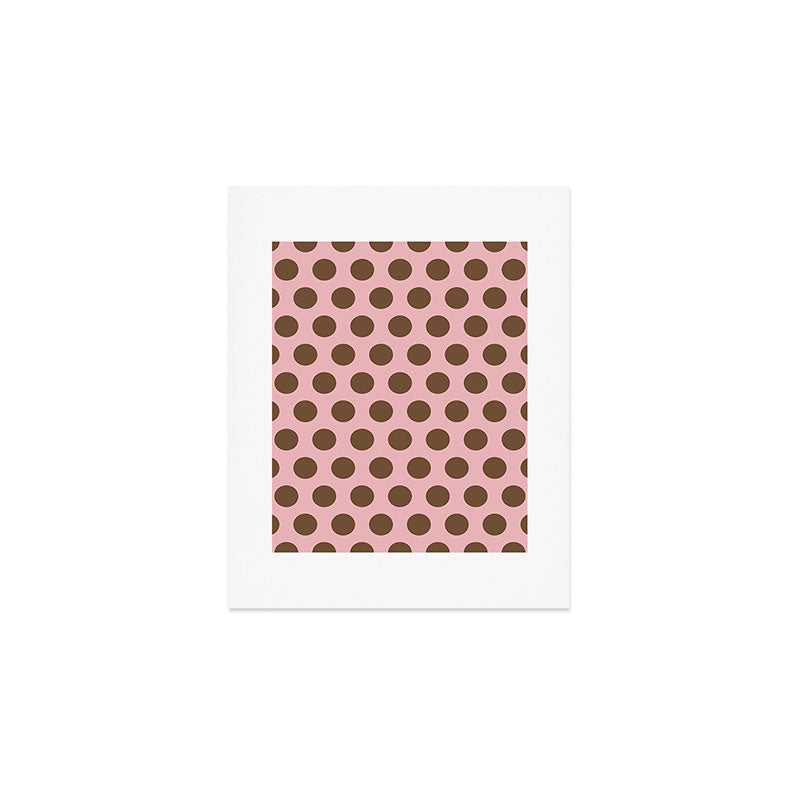 Pink and Brown Polka Dots 471 Kitch Art Print Gallery Image 1