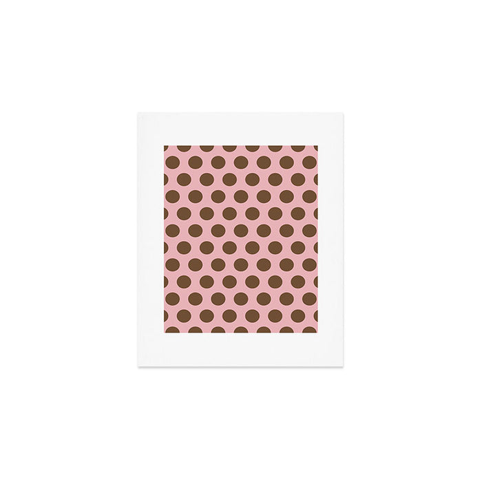 Pink and Brown Polka Dots 471 Kitch Art Print Gallery Image 1
