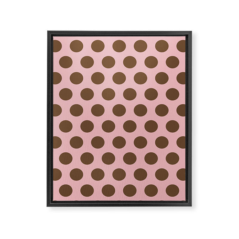 Pink and Brown Polka Dots 471 Kitch Framed Canvas Print Gallery Image 8