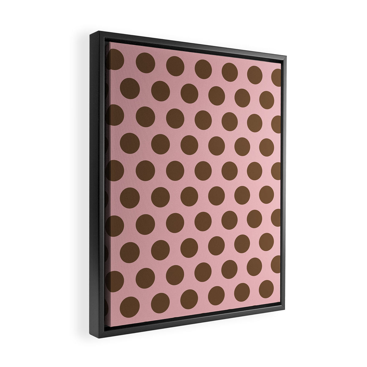 Pink and Brown Polka Dots 471 Kitch Framed Canvas Print Gallery Image 2