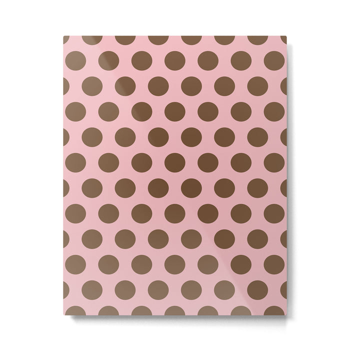 Pink and Brown Polka Dots 471 Kitch Metal Print Gallery Image 1