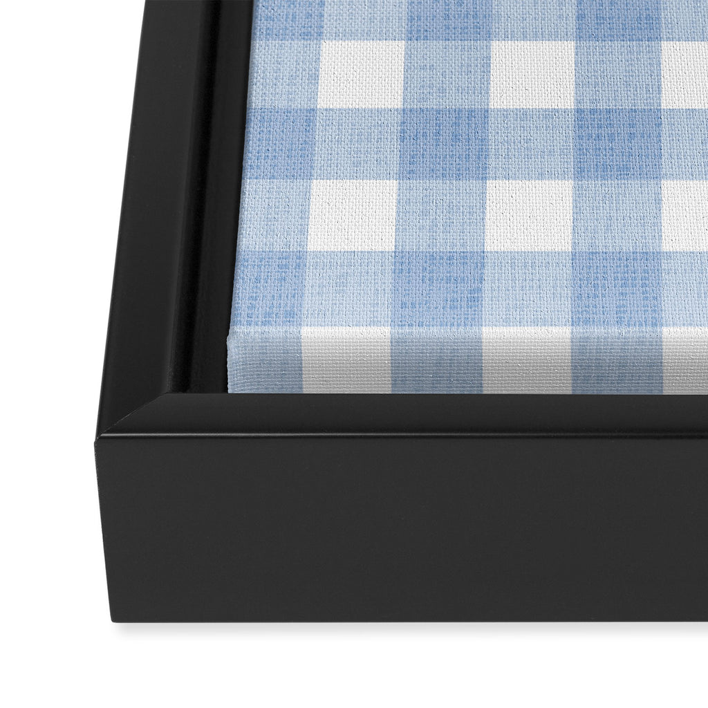 Powder Blue Plaid Framed Canvas Print Gallery Image 3