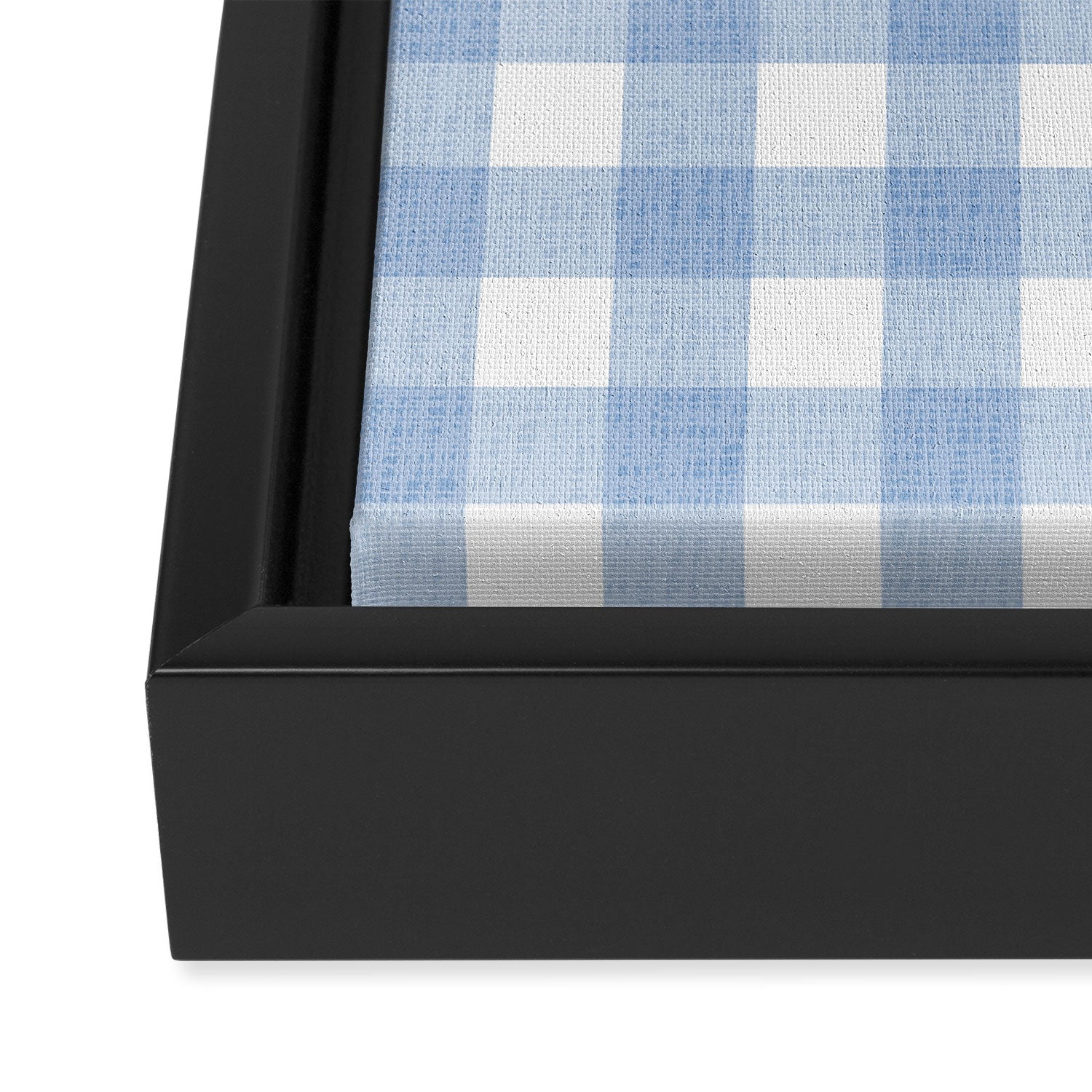 Powder Blue Plaid Framed Canvas Print Gallery Image 3