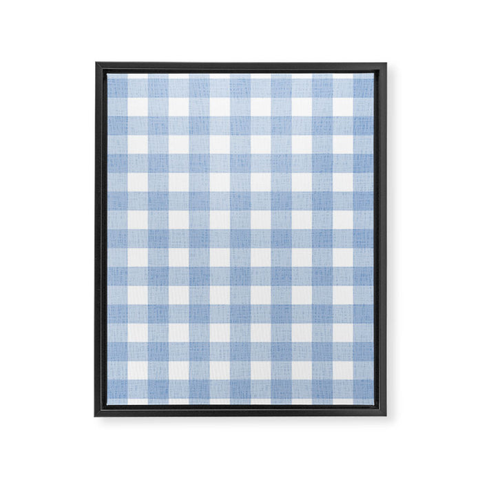 Powder Blue Plaid Framed Canvas Print Gallery Image 1