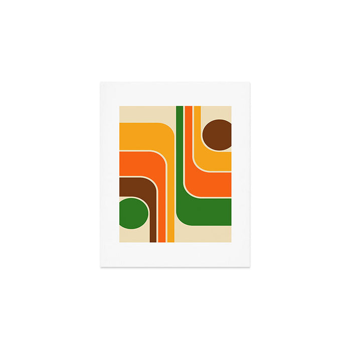 1970s Retro Vintage Style Geometric Design 743 Scandi Art Print Gallery Image 1