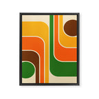 1970s Retro Vintage Style Geometric Design 743 Scandi Framed Canvas Print Gallery Image 8