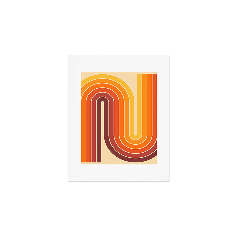 70s Retro Vintage Style Geometric Design 371 Autumn Art Print Gallery Image 1