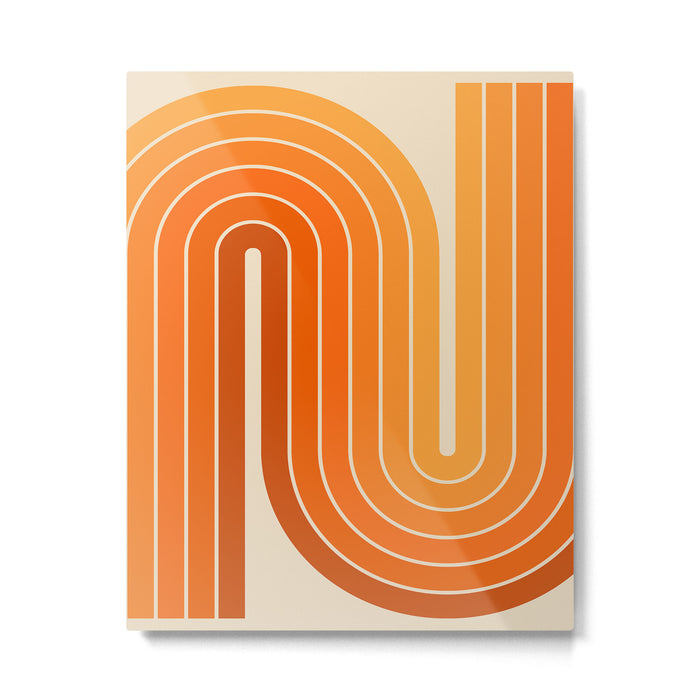 70s Retro Vintage Style Minimal Design 553 Metal Print Gallery Image 1