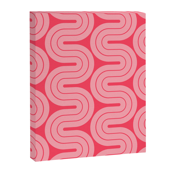 70s Throwback Wavy Stripes Pattern Canvas Print Gallery Image 1