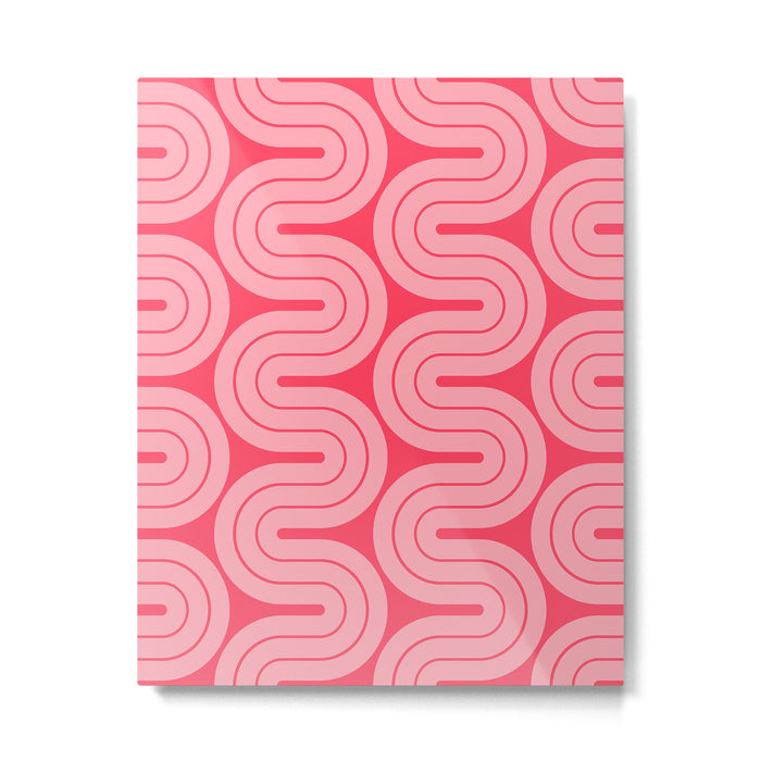 70s Throwback Wavy Stripes Pattern Metal Print Gallery Image 1