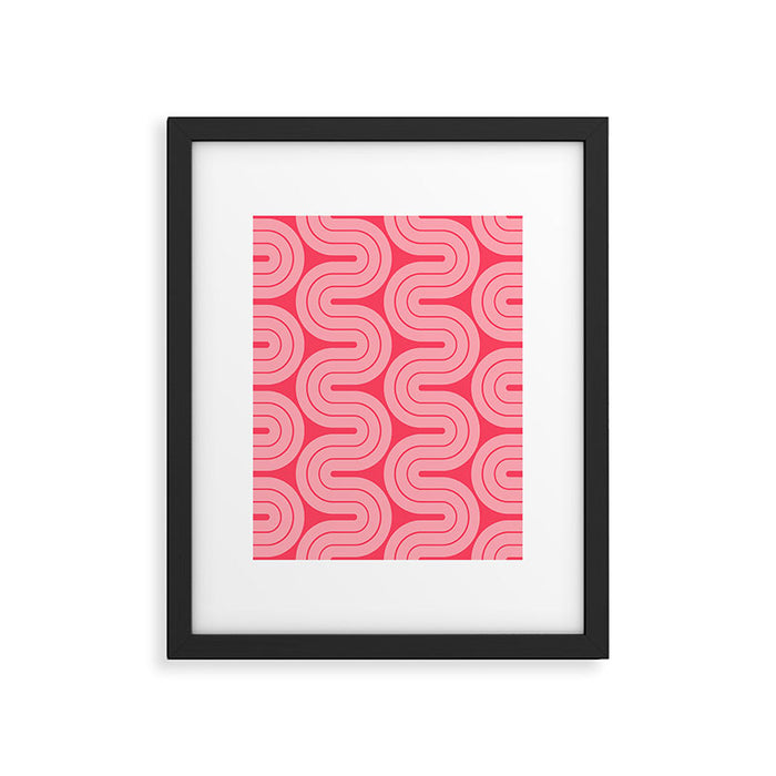 70s Throwback Wavy Stripes Pattern Framed Art Print Gallery Image 1
