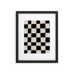 Abstract Checker Pattern 224 Black and Linen White Framed Art Print Gallery Image 6