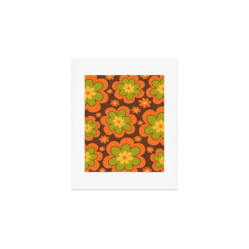 Colorful Retro Flower Pattern 592 Art Print Gallery Image 1