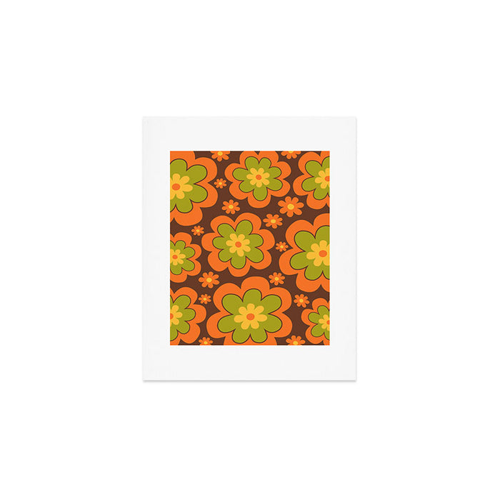 Colorful Retro Flower Pattern 592 Art Print Gallery Image 1