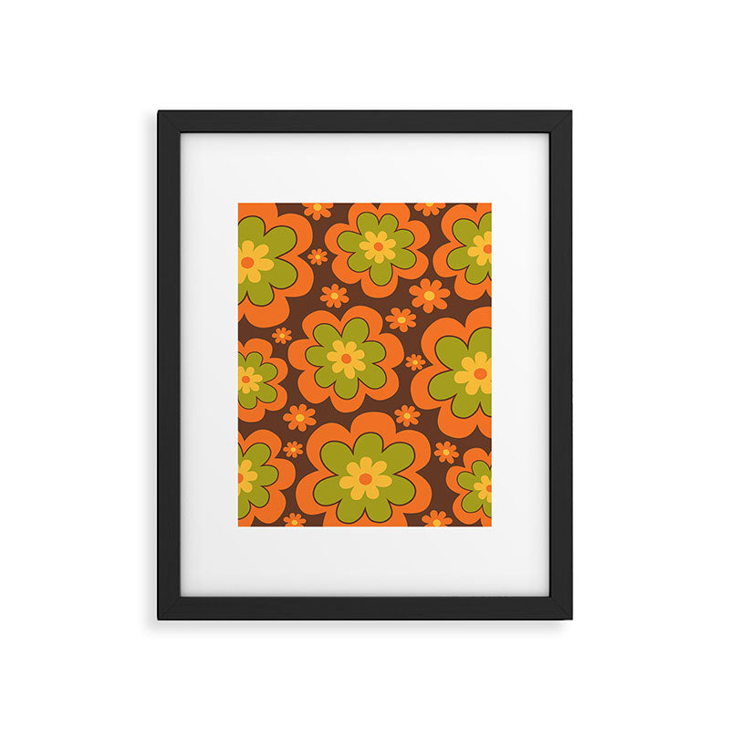 Colorful Retro Flower Pattern 592 Framed Art Print Gallery Image 6