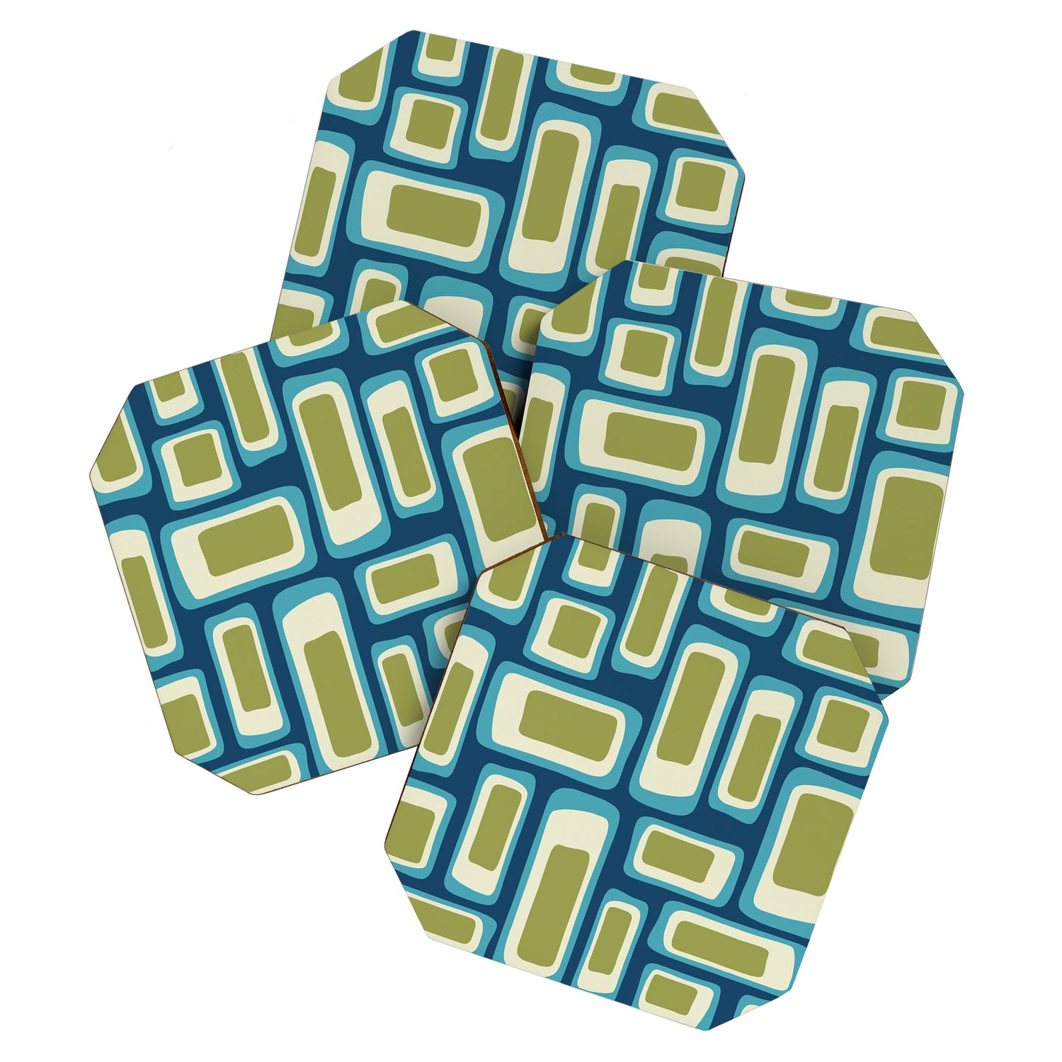 Mid Century Modern Abstract Composition 858 Coaster Gallery Image 1