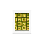Retro 1970s Style Geometric Pattern in Gold Yellow and Avocado Green. Art Print Gallery Image 1