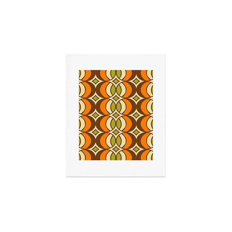 Retro 70s Bohemian Geometric Globe Pattern 546 Art Print Gallery Image 1