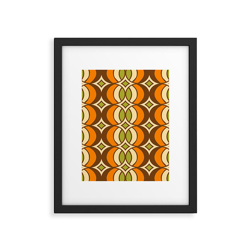 Retro 70s Bohemian Geometric Globe Pattern 546 Framed Art Print Gallery Image 6