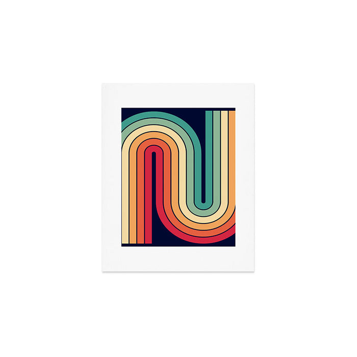 Retro 70s Stripe Colorful Rainbow 514 Art Print Gallery Image 1