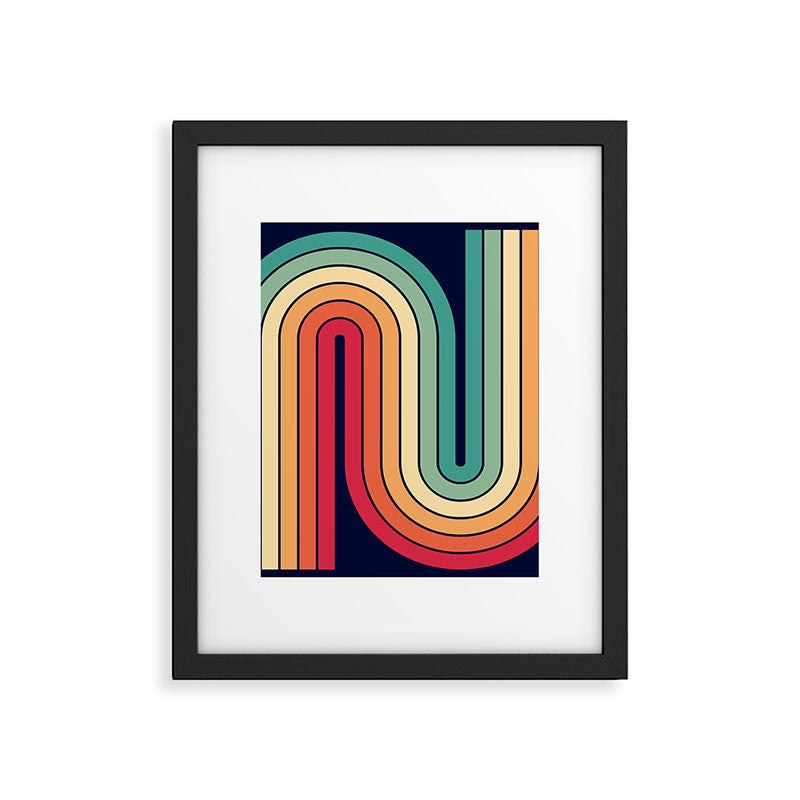 Retro 70s Stripe Colorful Rainbow 514 Framed Art Print Gallery Image 6