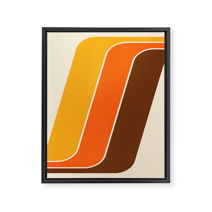 Retro 70s Stripe Colorful Rainbow 521 Framed Canvas Print Gallery Image 1