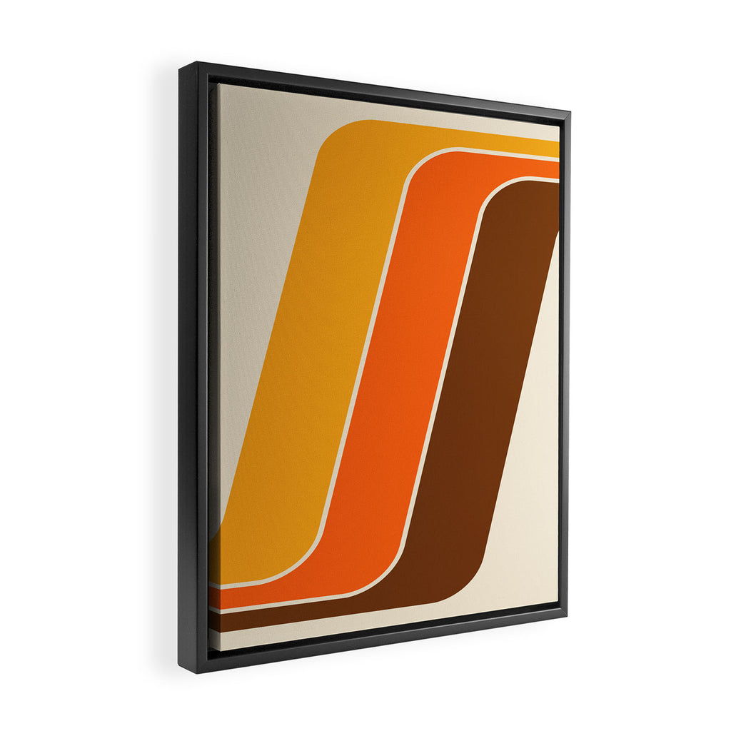 Retro 70s Stripe Colorful Rainbow 521 Framed Canvas Print Gallery Image 2