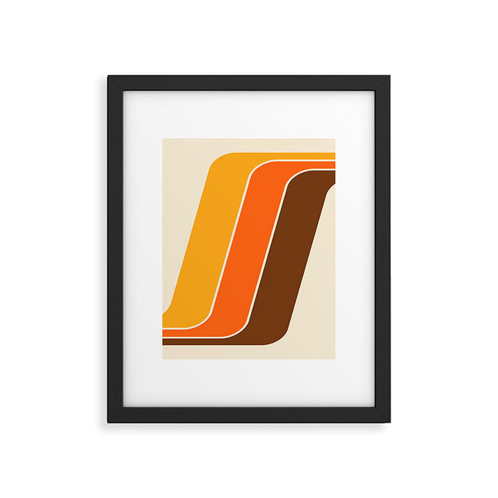 Retro 70s Stripe Colorful Rainbow 521 Framed Art Print Gallery Image 1