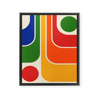 Retro 70s Stripe Colorful Rainbow 872 Primary Colors Framed Canvas Print Gallery Image 8