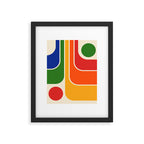 Retro 70s Stripe Colorful Rainbow 872 Primary Colors Framed Art Print Gallery Image 6