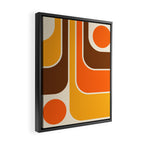 Retro 70s Style Geometric Design 664 Autumn Orange Yellow and Brown Framed Canvas Print Gallery Image 2
