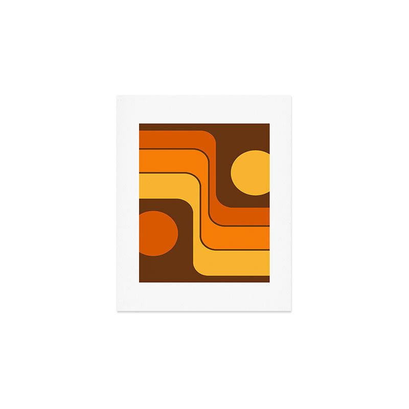 Retro 70s Style Geometric Design 747 Scandi Autumn Art Print Gallery Image 1