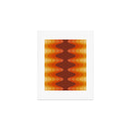 Retro 70s Style Geometric Sonic Wave Pattern 222 Orange Brown and Yellow Art Print Gallery Image 1
