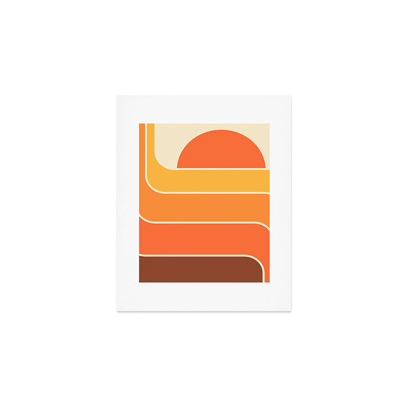 Retro Geometric Sun Set Design 421 Art Print Gallery Image 1