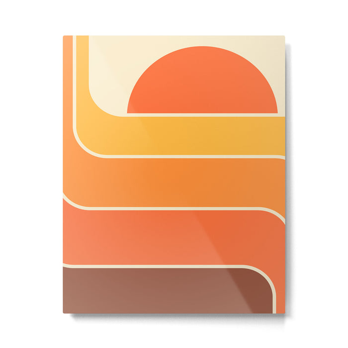 Retro Geometric Sun Set Design 421 Metal Print Gallery Image 1