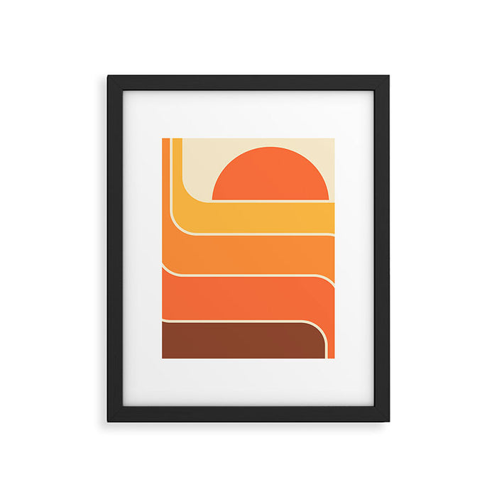 Retro Geometric Sun Set Design 421 Framed Art Print Gallery Image 1