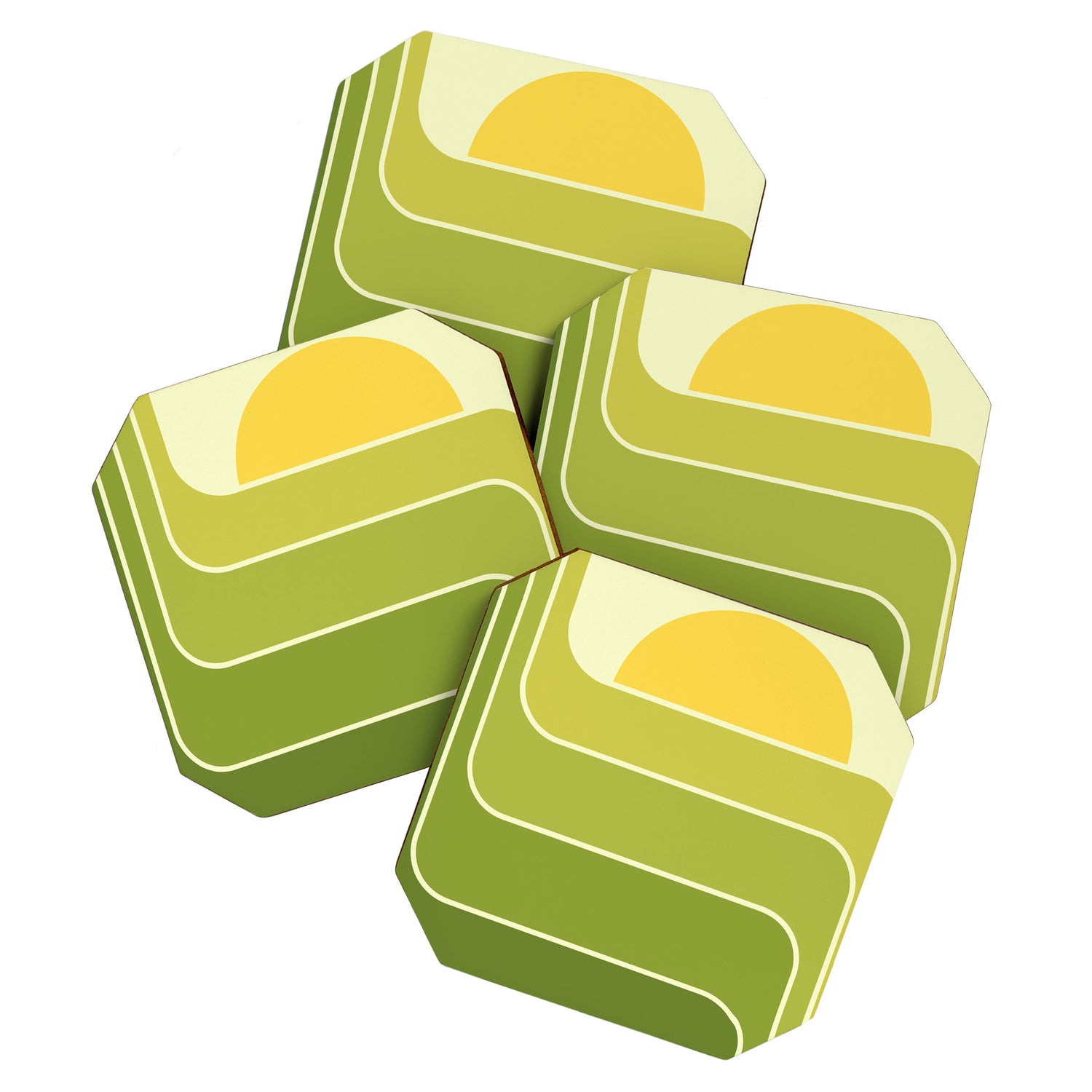 Retro Geometric Sun Set Design 432 Coaster Gallery Image 1