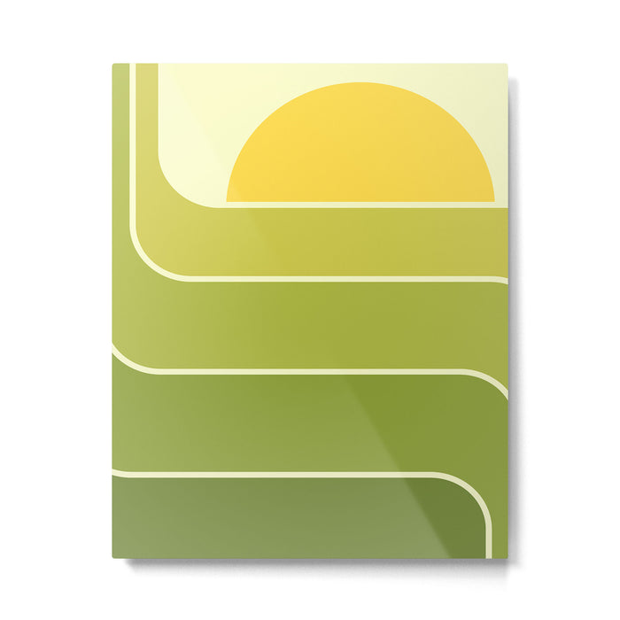 Retro Geometric Sun Set Design 432 Metal Print Gallery Image 1