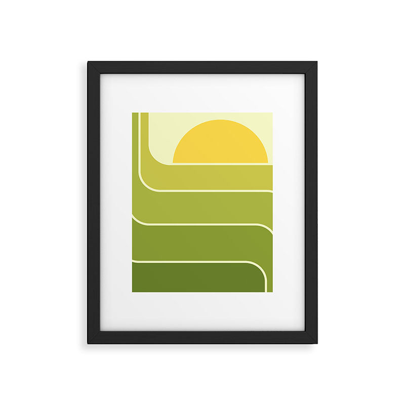 Retro Geometric Sun Set Design 432 Framed Art Print Gallery Image 6