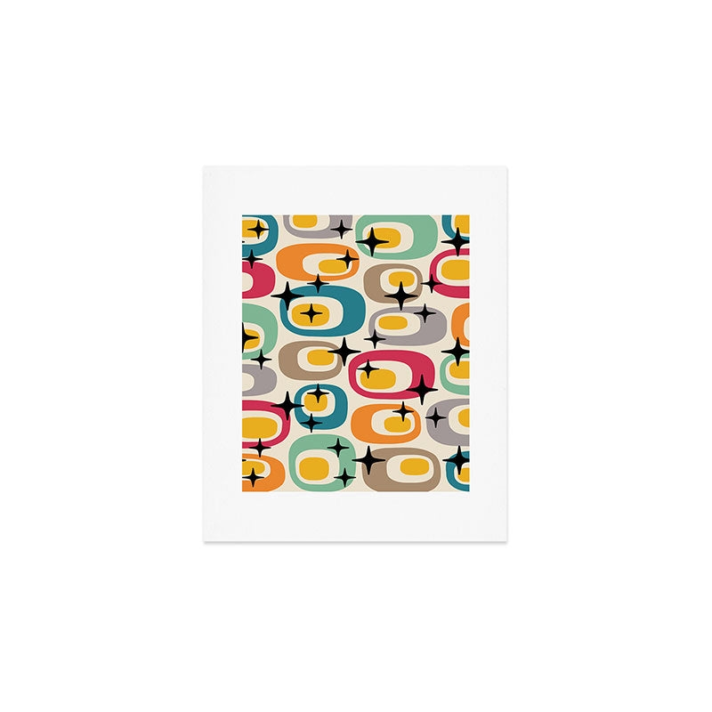 Retro Mid Century Modern Atomic Pattern 533 Googie Art Print Gallery Image 1