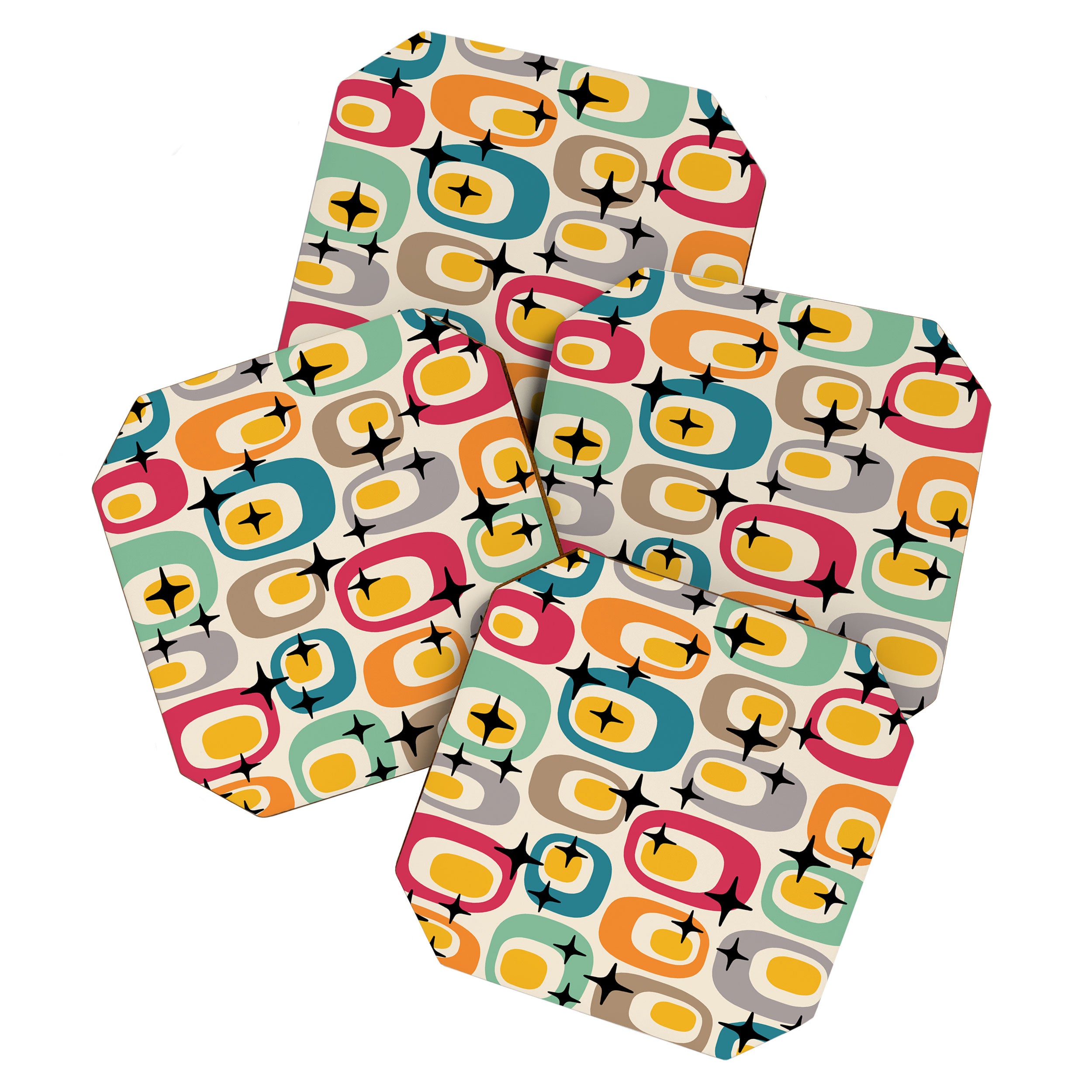 Retro Mid Century Modern Atomic Pattern 533 Googie Coaster Gallery Image 1